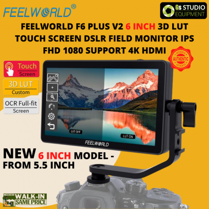 FEELWORLD F6 PLUS V2 VERSION 2 6 INCH 3D LUT TOUCH SCREEN DSLR FIELD MONITOR IPS FHD 1080 SUPPORT 4K HDMI ((New Ver with USB C!))